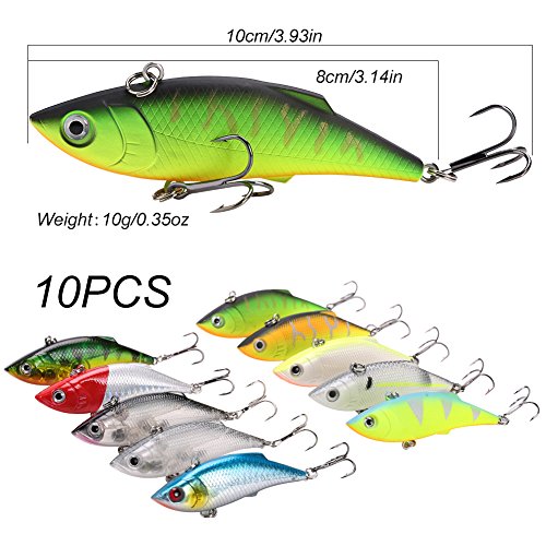 Sougayilang Minnow Fishing Lures Crankbaits Set Fishing Hard Baits Swimbaits Boat Topwater Lures for Trout Bass Perch Fishing - color: Style-B 10PCS