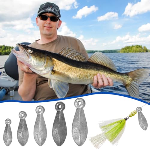 22 Pieces Fishing Weights Sinkers Kit with 1oz to 5oz Bank Sinkers for Saltwater Freshwater Fishing - Premium Fishing-Sinkers and Weights for Bass Casting