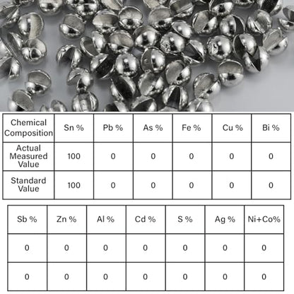 Dr.Fish 100 Pack Tin Split Shot Sinkers, Non Toxic Fishing Weight, Enviornmental Lead-Free Fly Fishing Line Sinkers Freshwater Saltwater Terminal Tackle - size: #BB(1/100oz)-100PCs
