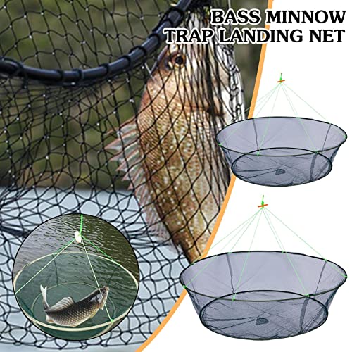 Foldable Drop Fishing Landing Net Crayfish Shrimp Catcher Tank Casting Network Trap Mesh Crab Prawn Bait Cage Eels Mesh for Fish