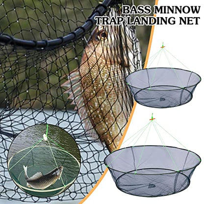 Foldable Drop Fishing Landing Net Crayfish Shrimp Catcher Tank Casting Network Trap Mesh Crab Prawn Bait Cage Eels Mesh for Fish
