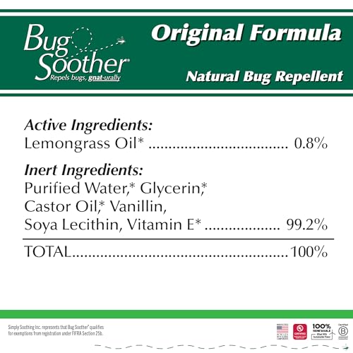 Bug Soother Natural Insect Repellent Spray, DEET-Free 4 oz. (3 Count) | Plant Based | Repels Mosquitos, Gnats & No See'ums | Family Safe | Made in the USA - color: 4 Oz Set of 3 + 1 Oz