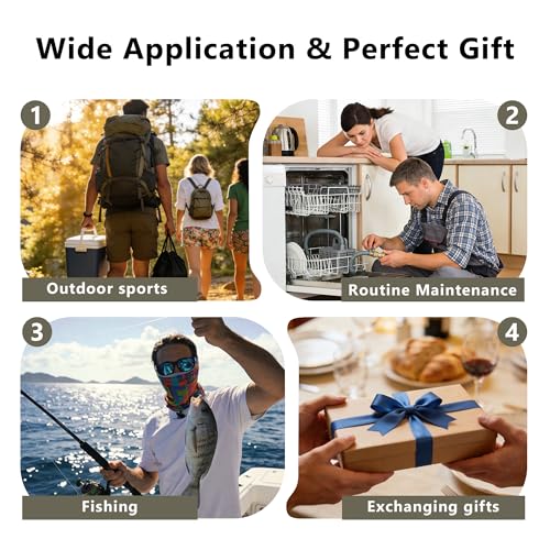 Selake 12-in-1 Saltwater Fishing Pliers EDC Multitool, Titanium Coated Marine Stainless Steel Folding Pen-Sized Hook Remover Braid Cutter Fishing Gear Gifts for Men
