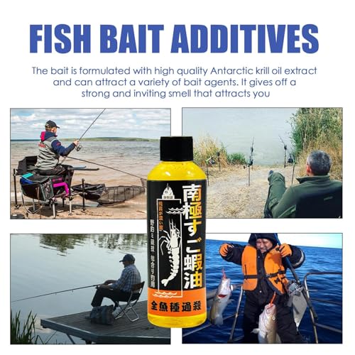 Fishing Bait Attractant - 100ml Shrimp Oil Fish Attractant, Premium Liquid Bait for Fishing | Shrimp Scented Fish Attractant, Fishing Oil, Effective Anglers Lure Oil for Freshwater and Saltwater,