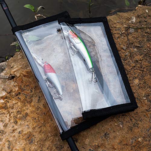 4 Pack Fishing Bait Cover Durable Clear 0.5mm PVC Lure Wrpas for Shape Fishing Hooks Fishing Bait Storage Protector for Saltwater Freshwater Fishing Gear 2Large+2Medium