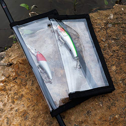 4 Pack Fishing Bait Cover Durable Clear 0.5mm PVC Lure Wrpas for Shape Fishing Hooks Fishing Bait Storage Protector for Saltwater Freshwater Fishing Gear 2Large+2Medium