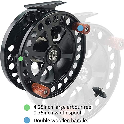 Maxcatch Center Pin Floating Fishing Reel Aluminum CNC Machined Centerpin Reel 4 1/2 INCH 110MM (Black)