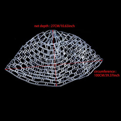 Fly Fishing Landing Net, Outdoor Fly Fishing Landing Net Clear Rubber Net Replacement Mesh Bag Fishing Net Replacement Accessory(Medium 100CM)