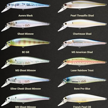 LUCKY CRAFT Pointer 100SP, Jerkbait Side by Side Action Tournament Winning Perfect Wobbling Freshwater Lake Bass Fishing Champion Bait - color: Aurora Black