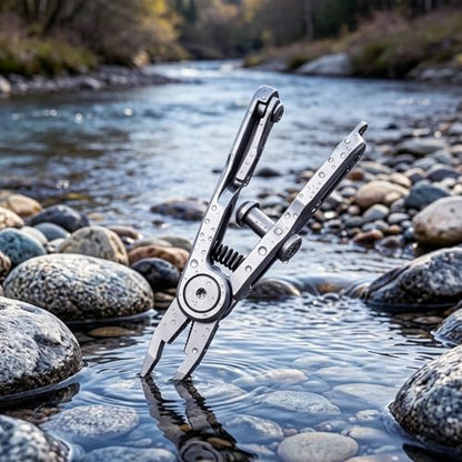 Fishing Line Cutter, Split Ring Opener, Retractable Lanyard, Compact Pliers | For Braided, Mono & Fluoro Lines, Knot Tying Aid, Stainless Steel, Non-Slip, Safety Lock, 3.5 Inches, Hook Cleaner, Rustproof