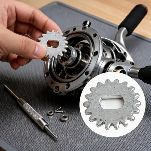 Spinner Wheel Ratchet Gear for Fishing Reels – Metal Replacement Part for Spindle Assembly, Left/Right Hand Swap Design, 11.5–23 mm Diameters, 1 g Lightweight, Pack of 1 - size: 1