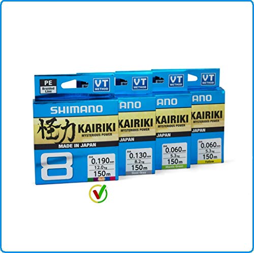 Shimano Kairiki 8, 300 Meter, Multi-Colour, Braided Fishing Line 59WPLA68R2 - size: 0.315mm / 33.5kg, 300m