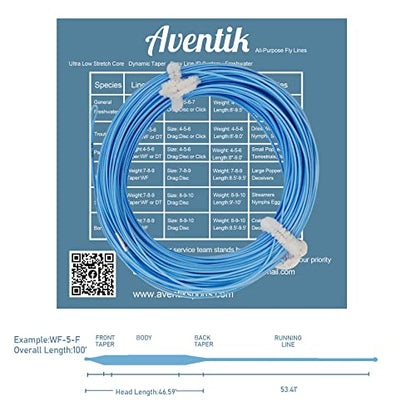 EUPHNG All-Purpose Fly Line Floating Trout Fishing Line Welded Loop Line ID Weight Forward Fly Fishing Line 100FT - color: Sky Blue, size: WF3F