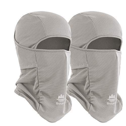 Balaclava Ski Mask, Sun UV Protection Breathable Full Head Face Mask for Men Women Skiing Cycling - color: 2 Packs - Grey