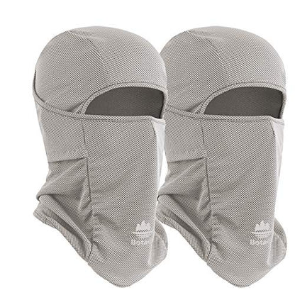 Balaclava Ski Mask, Sun UV Protection Breathable Full Head Face Mask for Men Women Skiing Cycling - color: 2 Packs - Grey