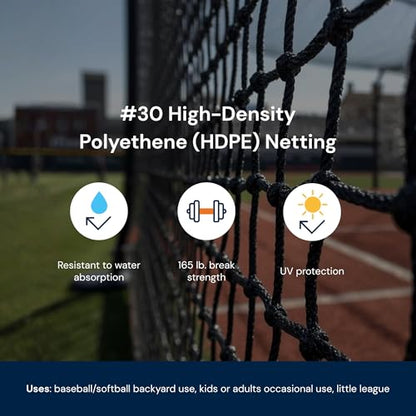 LFS Batting Cage Net – Baseball & Softball Netting for Indoor & Outdoor Training | UV Treated, Weather Resistant, Durable | Net Only – No Frame Included - size: #30, style: 12 x 12 x 70