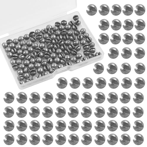 Split Shot Fishing Weights, 100pcs Round Split Shots Fishing Sinkers Removable Egg Weights Sinkers Clip On Weight Fish Line Sinker Tackle for Saltwater Freshwater - size: 2.5g-100pcs