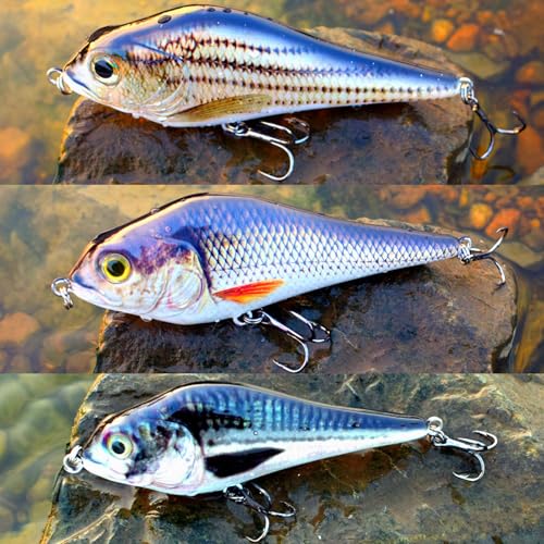 Fishing Lure Swimbait Crankbait Trout Bass Catfish Muskie Bait Fishing Accessories Fishhook Hunting - color: Jerkbait-6''-3PCS-Set A