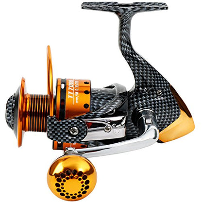 Burning Shark Fishing Reels- 12+1 BB, Light and Smooth Spinning Reels, Powerful Carbon Fiber Drag, Saltwater and Freshwater Fishing - size: TT3000