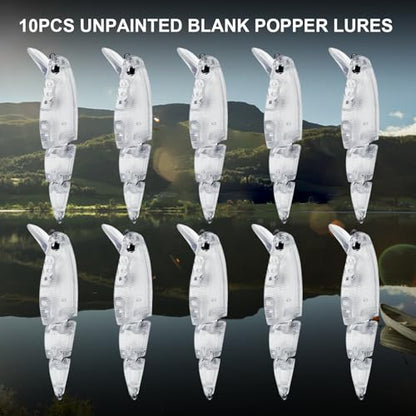 10pcs/20pcs Fishing Blanks Lures Kit Fishing Topwater Unpainted Swimbait Unpainted Crankbaits Hard Baits DIY Lure for Bass Salmon Trout Saltwater and Freshwater - color: I: 10Pcs 0.46oz/13.1g