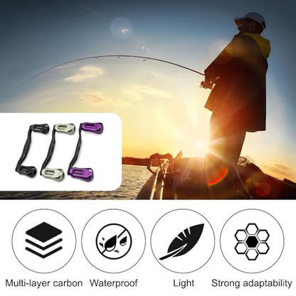 Fishing Reel Handle, Carbon Fiber Reel Replacement Parts Double Rocker Arm Handle for Baitcasting Reel - color: Black