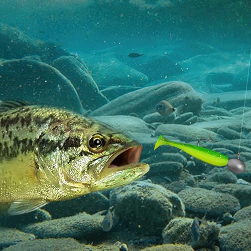 120 Pcs Soft Plastic Baits, 7 CM Paddle Tail Swim Baits, Fishing Soft Plastic Lures, Paddle Tail Swimbaits for Freshwater and Saltwater Bass Trout Walleye Crappie