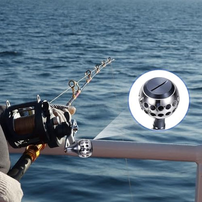 Baitcasting Power Handle, Metal Round Fishing Reel Rocker Handle Knob Replacement Parts - color: Silver