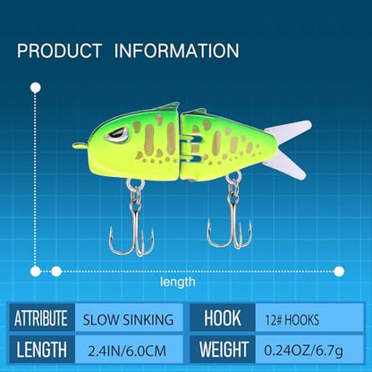 5PCS Glide Bait Fishing Lures Kit, 2026 Surprise Gift for Men & Teen Boys | Fishing Gear for Dad,Bass Fishing Lures Gift Set with Premium Gift Box, Hard & Soft Baits for Bass Trout Pike Salmon - style: 5a