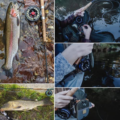 Maxcatch Tino Fly Fishing Reel, Large Arbor All Aluminum with CNC Cutting Trout Fly Reels, 3/4 5/6 7/8wt - color: Reel Only (Black), size: 5/6wt