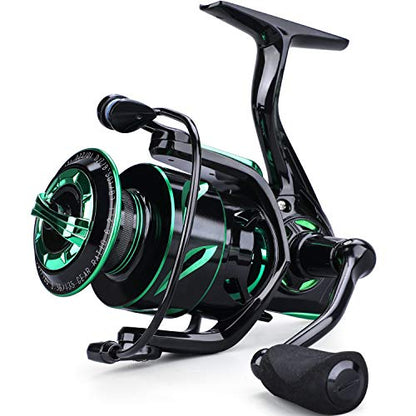 Sougayilang Fishing reels Light Weight Saltwater Spinning Reel - 39.5 LB Carbon Fiber Drag,12+1 BB Ultra Smooth All Aluminum Inshore Reel - size: 2000