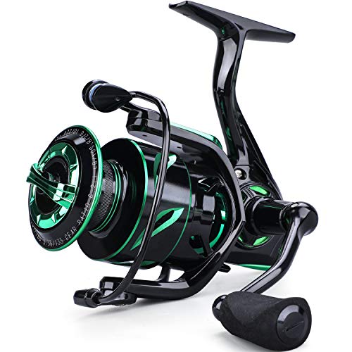 Sougayilang Fishing reels Light Weight Saltwater Spinning Reel - 39.5 LB Carbon Fiber Drag,12+1 BB Ultra Smooth All Aluminum Inshore Reel - size: 2000