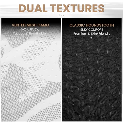 YANIKY Summer Cooling Balaclava with Breathable Holes, Sun UV Protection Face Mask for Running, Cycling, Fishing, Men & Women - color:  Black & White Camo Set