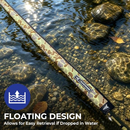 KastKing MeshGuard Camo Neoprene Fishing Rod Socks, Fishing Rod Sleeve, Floating Rod Sleeves, Adjustable Lanyard & Built-in Hanging Loop, Fits Casting, Spinning, and Fly Rods - color: Khaki Camo 1 Pcs, style: Casting/Trolling