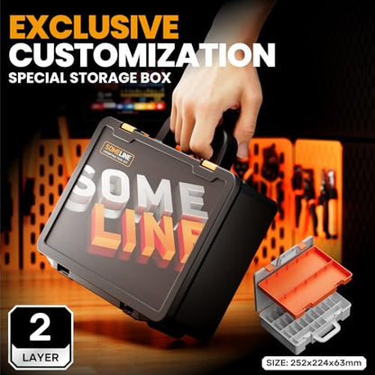 SOMELINE Wire Terminals Crimping Tool, with 45 Sizes Insulated Ratcheting Terminals Crimper Kit of AWG 22-10 Insulated Electrical Butt Bullet Spade Fork Ring Spade Splice Crimp Terminals
