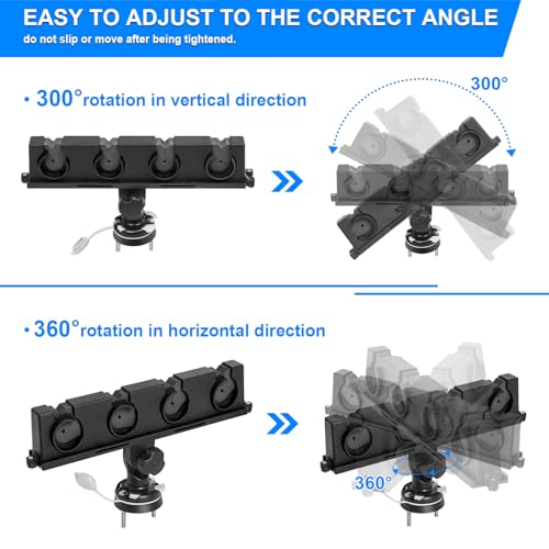 Fishing Rod Holder for Boat, 360° Rotatable Crappie Rod Holder for Boat, Boat Rod Storage Rack - style: C