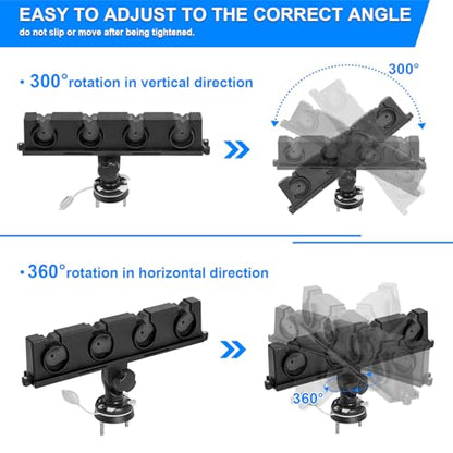 Fishing Rod Holder for Boat, 360° Rotatable Crappie Rod Holder for Boat, Boat Rod Storage Rack - style: C