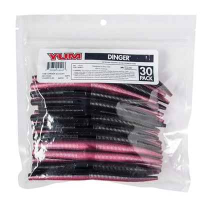 Yum Lures Dinger 5" Bulk 30-Pack - color: Red Shad, size: 5 Inch