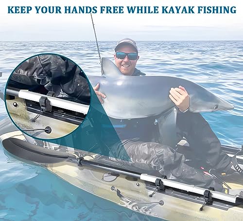 Huntury Kayak Paddle Holder Track Mount, Kayak Fishing Net Holder and Kayak Fishing Poles Holder, Kayak Track Mount Accessories, Kayak Rail Accessories - style: 2025
