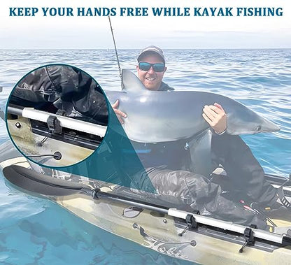 Huntury Kayak Paddle Holder Track Mount, Kayak Fishing Net Holder and Kayak Fishing Poles Holder, Kayak Track Mount Accessories, Kayak Rail Accessories - style: 2025
