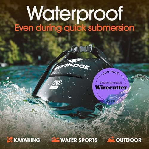 Earth Pak Waterproof Dry Bag - Roll Top Waterproof Backpack Sack Keeps Gear Dry for Kayak with Waterproof Phone Case - color: Black, size: 5L
