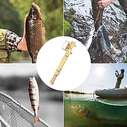 Fishing Line Hook Knot Tying Tool, 1pcs/2pcs Copper Practical Knot Line Tying Knotting Tool Portable Fast Fishing Tie Hook - color: Gold