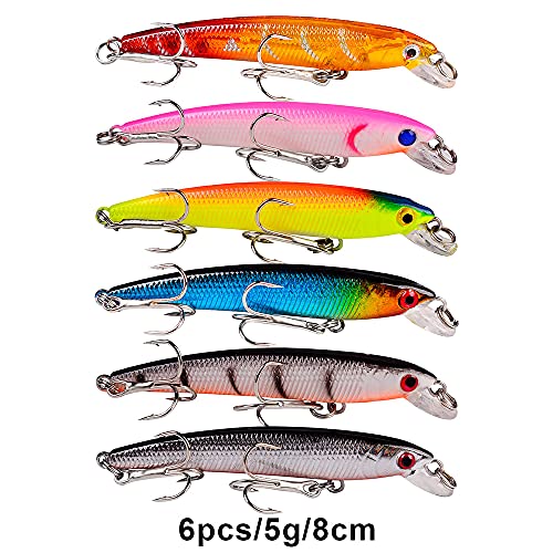 Bass Fishing Lures Kit Set Topwater Hard Baits Minnow Crankbait Pencil VIB Swimbait for Bass Pike Fit Saltwater and Freshwater - color: 011-59pcs