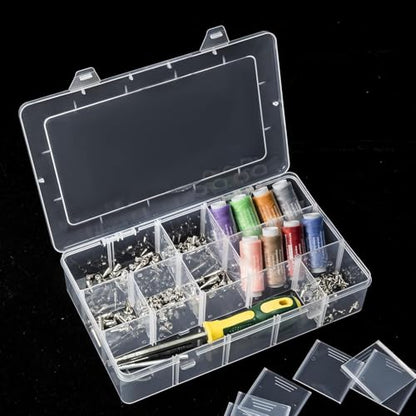 AKOAK 24 Grids Clear Plastic Organizer Box with Adjustable Dividers, Craft Storage Bead Organizer Box for Nail Accessories, Fishing Gear, Art DIY Crafts, Beads -Pack of 1