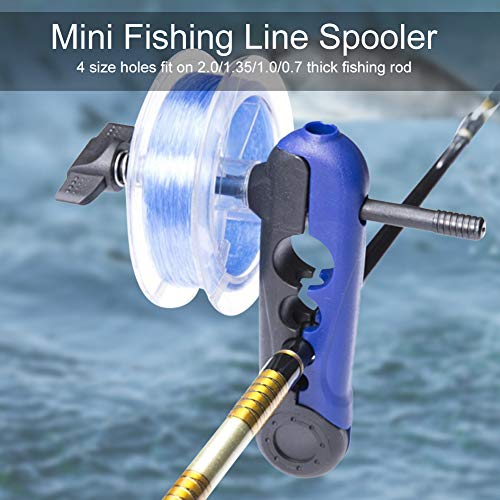 Portable Adjustable Fishing Line Spooler – Compact Reel Spooling Tool for 2.0/1.35/1.0/0.7mm Rods, Durable & Lightweight Design