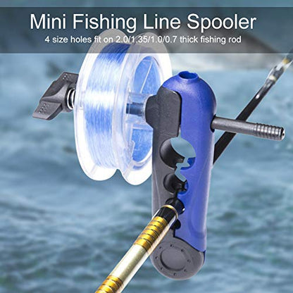 Portable Adjustable Fishing Line Spooler – Compact Reel Spooling Tool for 2.0/1.35/1.0/0.7mm Rods, Durable & Lightweight Design