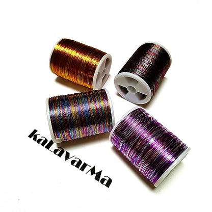 (8pcs*240yd) Kalavarma Rod Wrapping Thread for Fishing Rod Wrapping Thread Rod Building Repair - style: Metallic klm045