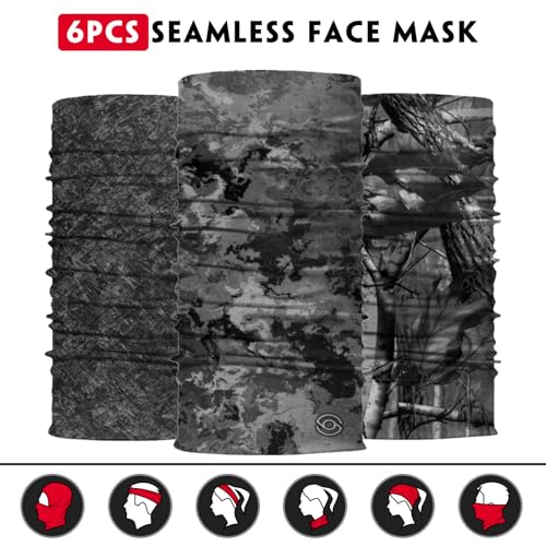 Neck Gaiter for Men Women Headwear Bandana Head Wrap Face Scarf Mask Cover Warmer Balaclava-Seamless & Versatile - color: B-black-camo