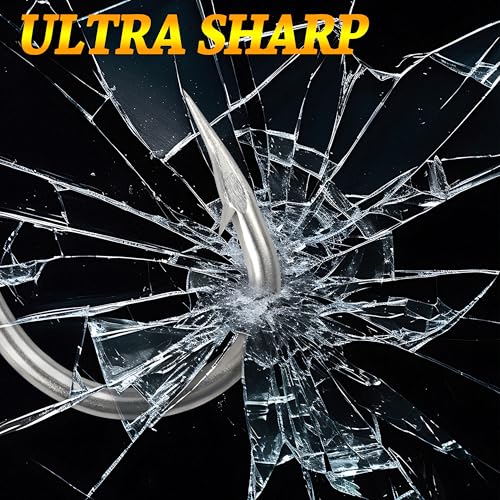 Fishing Live Bait Hooks, 35/50pcs Stainless Steel Fishing Hooks Inline Tuna Surf Fishing Circle Hooks Strong Sharp Saltwater Fishing Hooks 1/0-10/0 - size: 5/0-50pcs