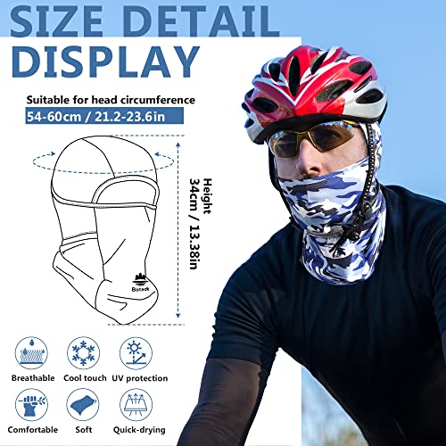 Balaclava Ski Mask, Sun UV Protection Breathable Full Head Face Mask for Men Women Skiing Cycling - color: Camo Blue