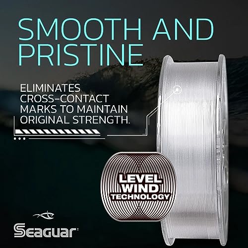 Seaguar Blue Label Fishing Leader Line for Saltwater, 100% Fluorocarbon, Clear, Multiple Sizes - size: 25lbs/25yds